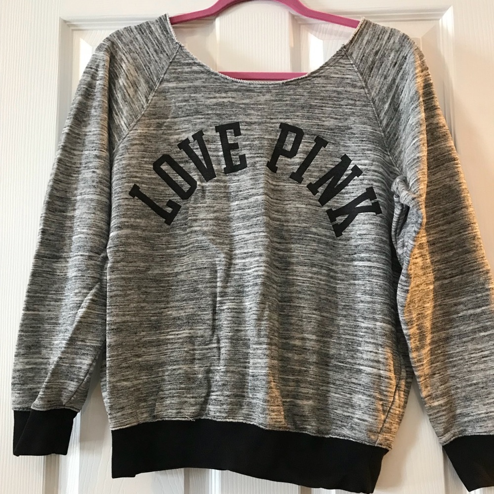 PINK wide-neck sweatshirt - size small
